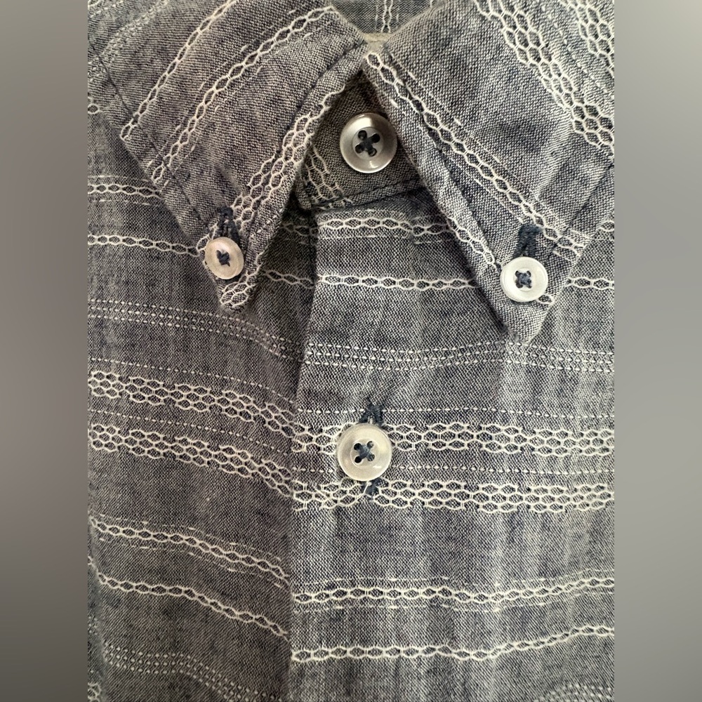 Gray Button-Up w/ Mesh Details | Naked & Famous| XL